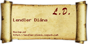 Lendler Diána névjegykártya